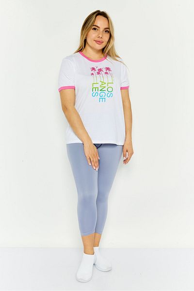 SKECHERS Women Sportswear Fit Short Sleeve Outdoor Top, White Combo