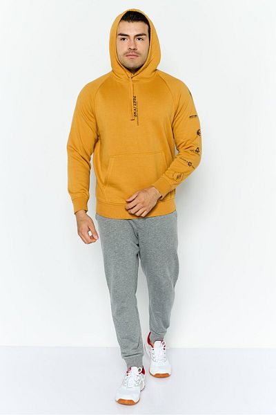 SKECHERS Men Sportswear Fit Long Sleeves Outdoor Sweatshirt, Mustard