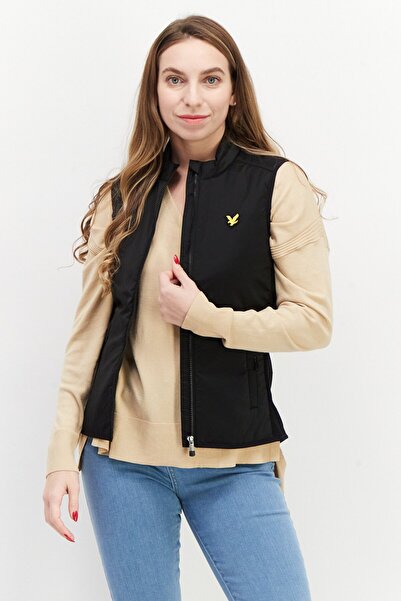 Lyle & Scott سترة نسائية بشعار العلامة التجارية، باللون الأسود