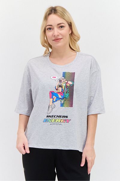 SKECHERS Women Sportswear Fit Training T-shirt, Grey