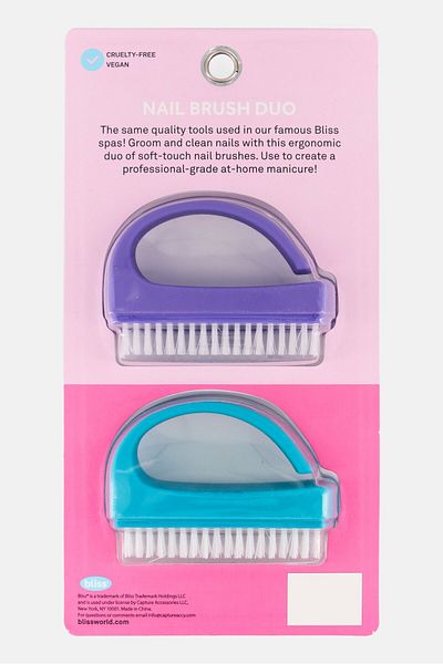 Bliss 2 Pieces Nail Brush Set, Multicolor