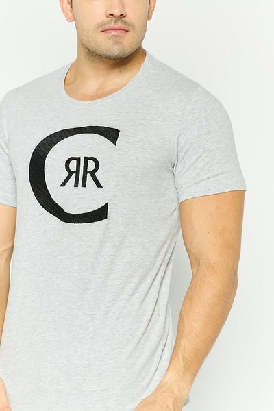 Cerruti 1881 Men Crew Neck Short Sleeves Brand Logo T-shirt, Grey