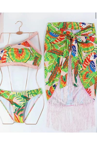 Kuvars Atalier Pink Aloha Baby Bikini - Pareo Set