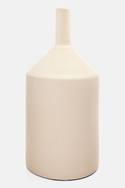 Muy Mucho Feeling Good At Home Textured Flower Vase 30 H X 13 W Cm, White
