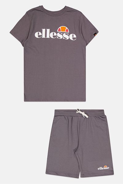 Ellesse Kids Boy 2 Pieces Brand Logo T Shirt And Short, Grey