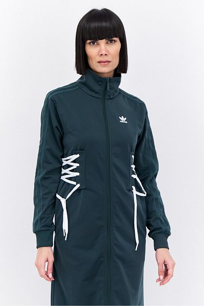 adidas Women Sportswear Fit Long Sleeves Long Track Jacket, Green