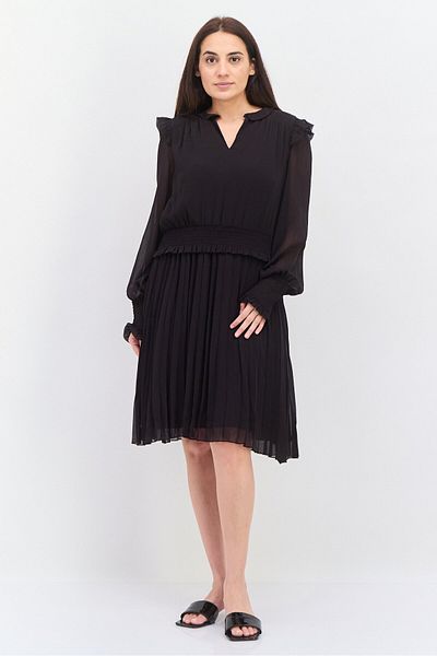 Scotch & Soda Women Textured Midi Dress, Black