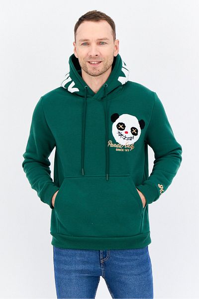 Members Only Men Hooded Embroidered Long Sleeves Sweatshirt, Green