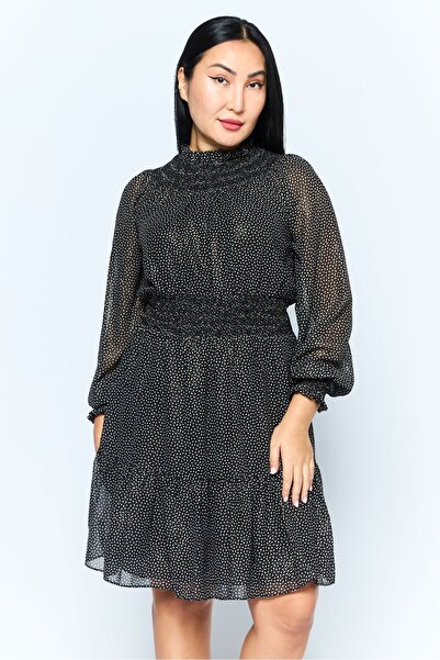 Michael Kors Women Polka Dots Mini Dress, Black