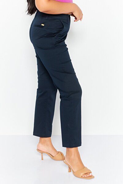 Scotch & Soda Women Regular Fit Solid Palazzo Pants, Navy Blue