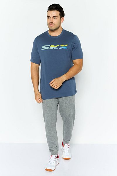 SKECHERS Men Sportswear Fit Short Sleeve Outdoor T Shirt, Blue
