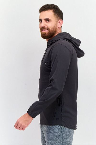 Legend Men Comfort Fit Long Sleeves Training Jacket, Charcoal