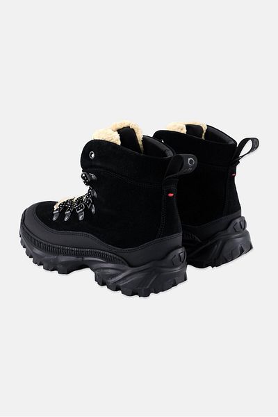 Hugo by Hugo Boss Women Jce Fur Lace Up Ankle Boots, Black