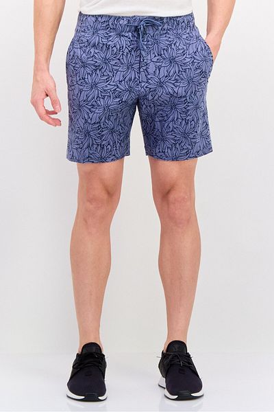 Perry Ellis شورت رجالي أساسي بطبعة زهور، أزرق
