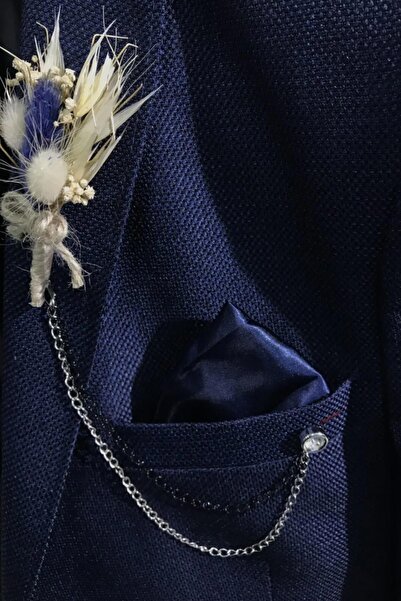 Hayalperest boncuk Mor Çiçek Detaylı Damat ve Sağdıç Yaka Çiçeği 1 Adet