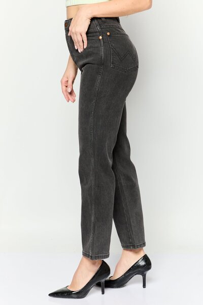 WRANGLER Women Regular Fit Washed Denim Jean, Black