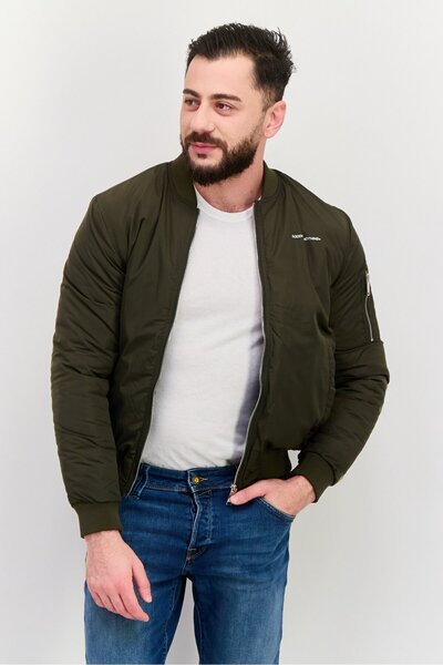 Good For Nothing سترة منفوخة بشعار العلامة التجارية للرجال، زيتوني