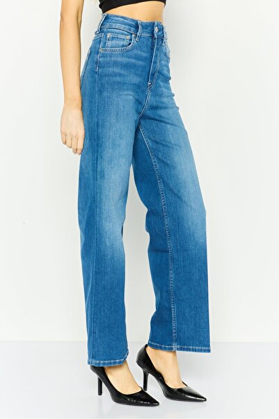 Pepe Jeans بنطلون جينز نسائي بقصّة عادية وخصر مرتفع، أزرق