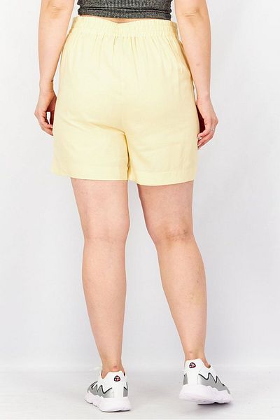 Tchibo Women Plain Pull On Side Pockets Shorts, Yellow