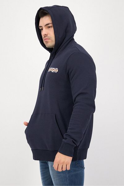 Esprit Men Hood With Drawstring Long Sleeve Graphic Print Sweatshirts, Navy
