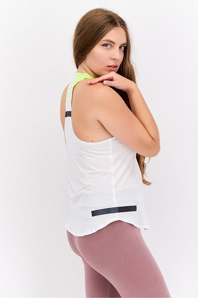 Brooks Women Sportswear Fit Sleeveless Running Top, White Combo