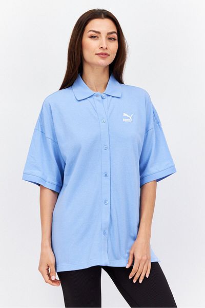 Puma Women Sportswear Fit Short Sleeve Training Polo Shirt, Blue