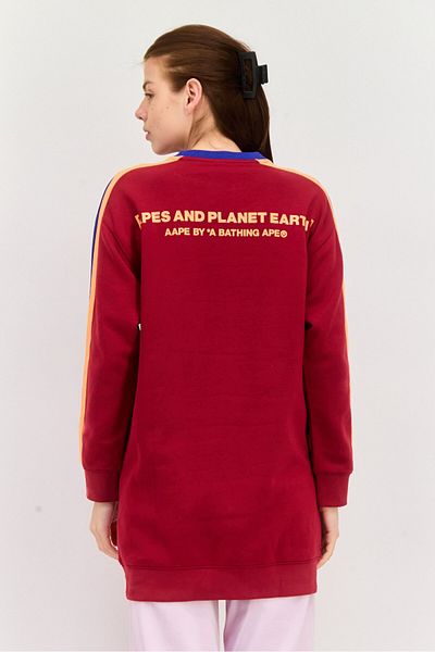 Aape By A Bathing Ape Women Crew Neck Graphic Print Long Sleeves Sweatshirt, Red