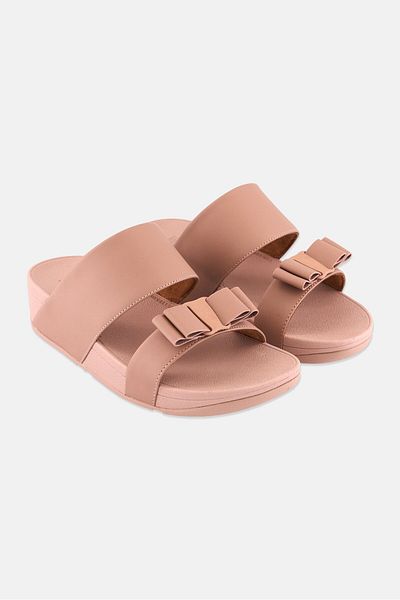 Fitflop صندل روزا فيو لاذر للنساء، وردي