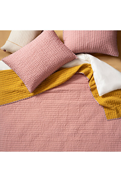 Zsa Zsa Zsu Okhla El İşi Kıng Sıze Pamuk Pamuk Keten Yatak Örtüsü Seti 260x28...