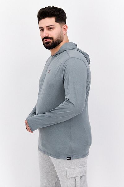 Hurley Men Sportswear Fit Long Sleeve Outdoor Hoodie, Heather Grey