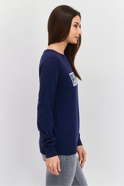 Pepe Jeans Women Crew Neck Brand Logo Sweater, Navy