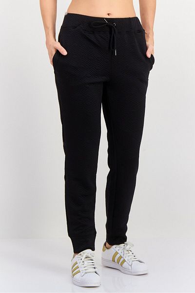 Nine West Women Sportswear Fit Textured Training Sweatpants, Black