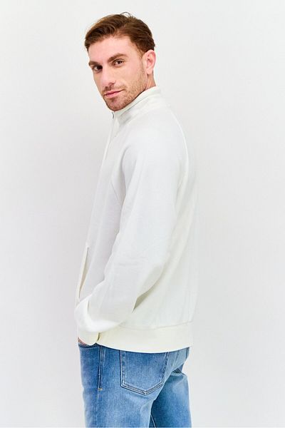 Esprit Men High Neck Long Sleeves Solid Sweatshirt, White
