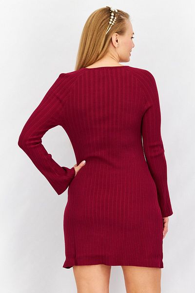 Asos Design Women Textured Mini Dress, Red