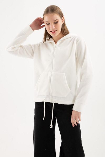 Fashion Friends Zippered Polar Sweat Ecru