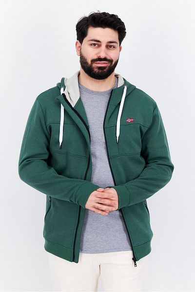 NORTHLAND Men Sportswear Fit Long Sleeves Outdoor Hooded Sweatshirt, Green