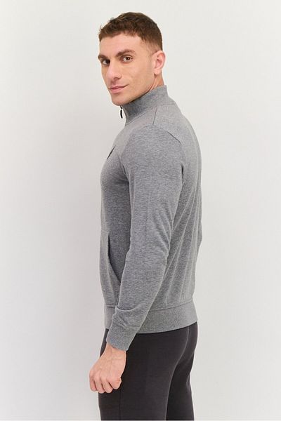 SKECHERS Men Sportswear Fit Long Sleeves Outdoor Sweatshirt, Light Grey