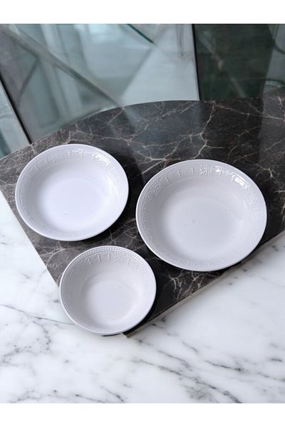 Kütahya Porselen Lidya White Porcelain Pit Dinner Plate 17 cm - 6 Pieces