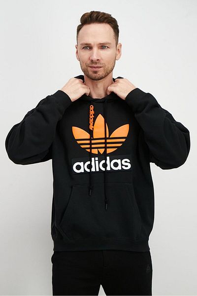 adidas Men Sportswear Fit Long Sleeve Outdoor Hoodies, Black Combo