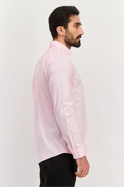 Esprit Men Regular Fit Plain Long Sleeves Casual Shirt, Pink