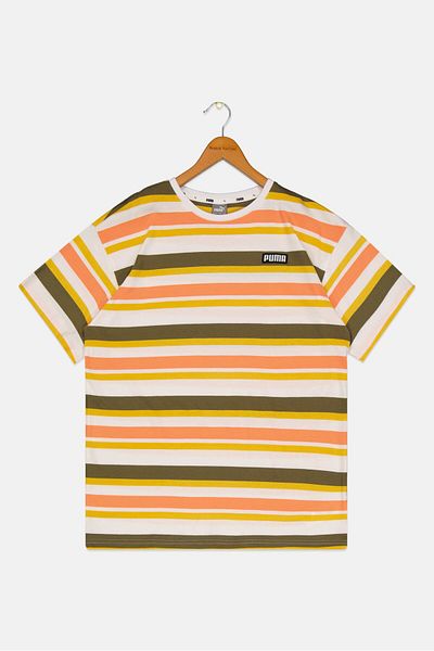 Puma Kids Boy Sportswear Fit Stripe Training T-shirt, White Combo