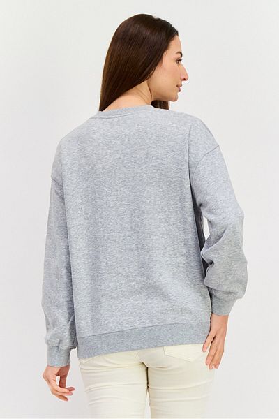 Pepe Jeans Women Crew Neck Embroidered Logo Sweatshirt, Grey