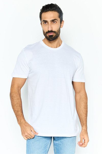 Kenneth Cole Men 3 Piece Crew Neck Short Sleeves Brand Logo T-shirt, White