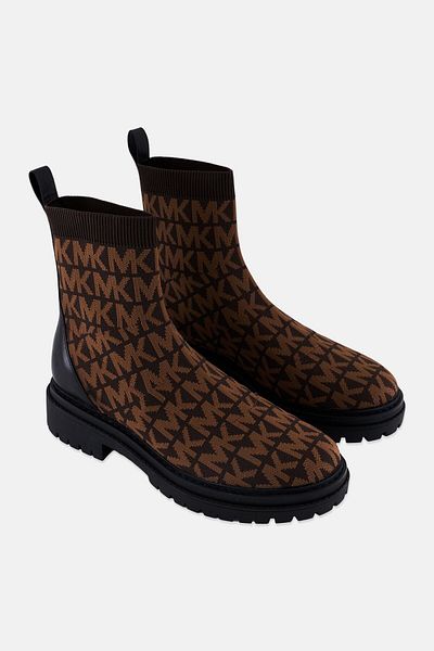 Michael Kors Women Medium Comet Lug Slip On Ankle Bootie, Dark Brown