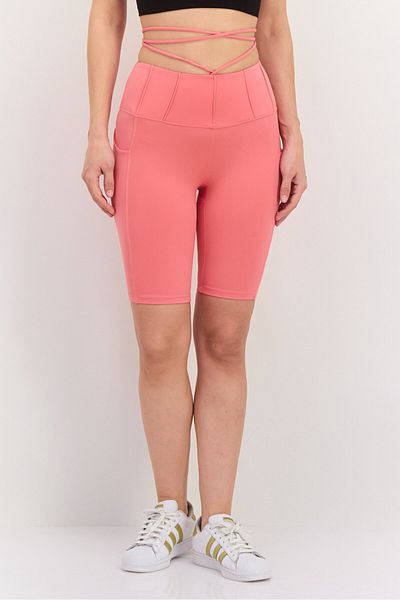 Guess Women Sportswear Fit Brand Logo Trainingt Shorts, Pink