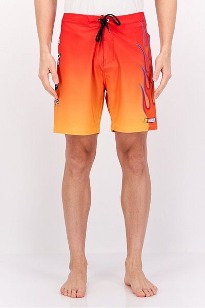 Hurley Men Graphic Print Board Shorts, Red Combo
