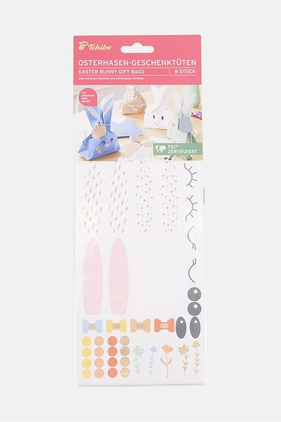 Tchibo Rabbit Shaped Gift Bags, White Combo