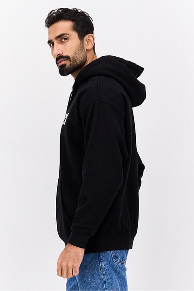 WRANGLER Men Hood Graphic Print Long Sleeves Sweatshirt, Black