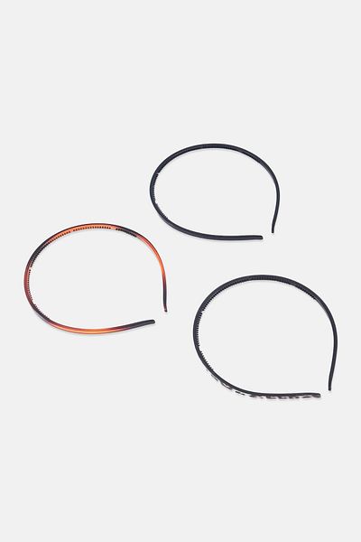 Goody Kids Girl 3 Piece Textured Headbands, Brown