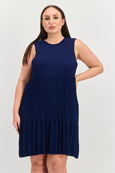 Esprit Women Pleated Mini Dress, Navy